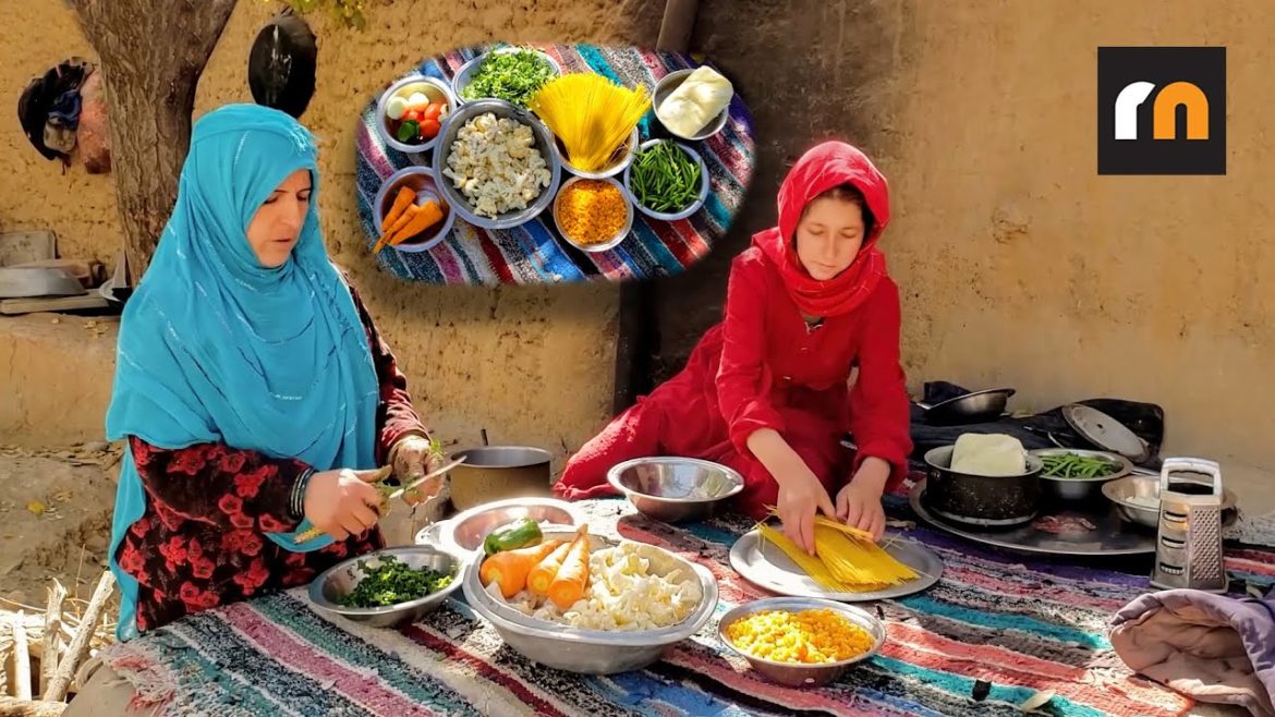Most Delicious Traditional Vegetable Spaghetti | village life | village food