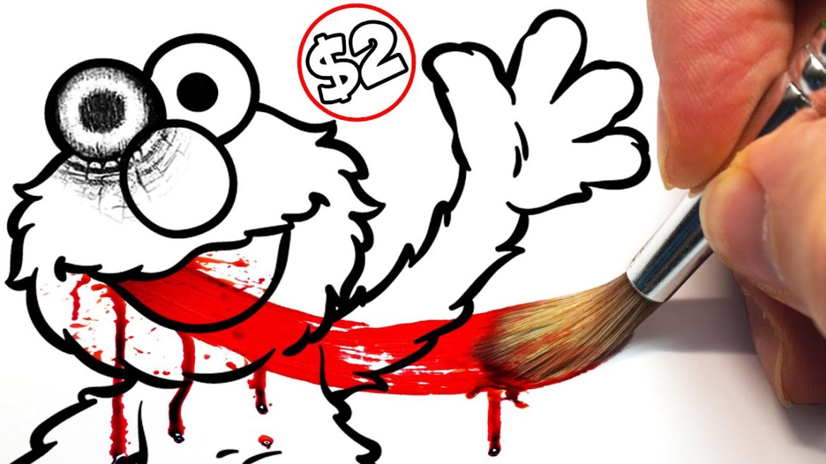 Horror Artist vs $2 SESAME STREET Colouring Book ✍️ Horror Artist vs $2 SESAME STREET Colouring Book ✍️