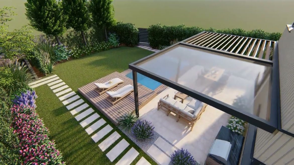 Living Garden Design with Pool / Garden in the City / Sketchup