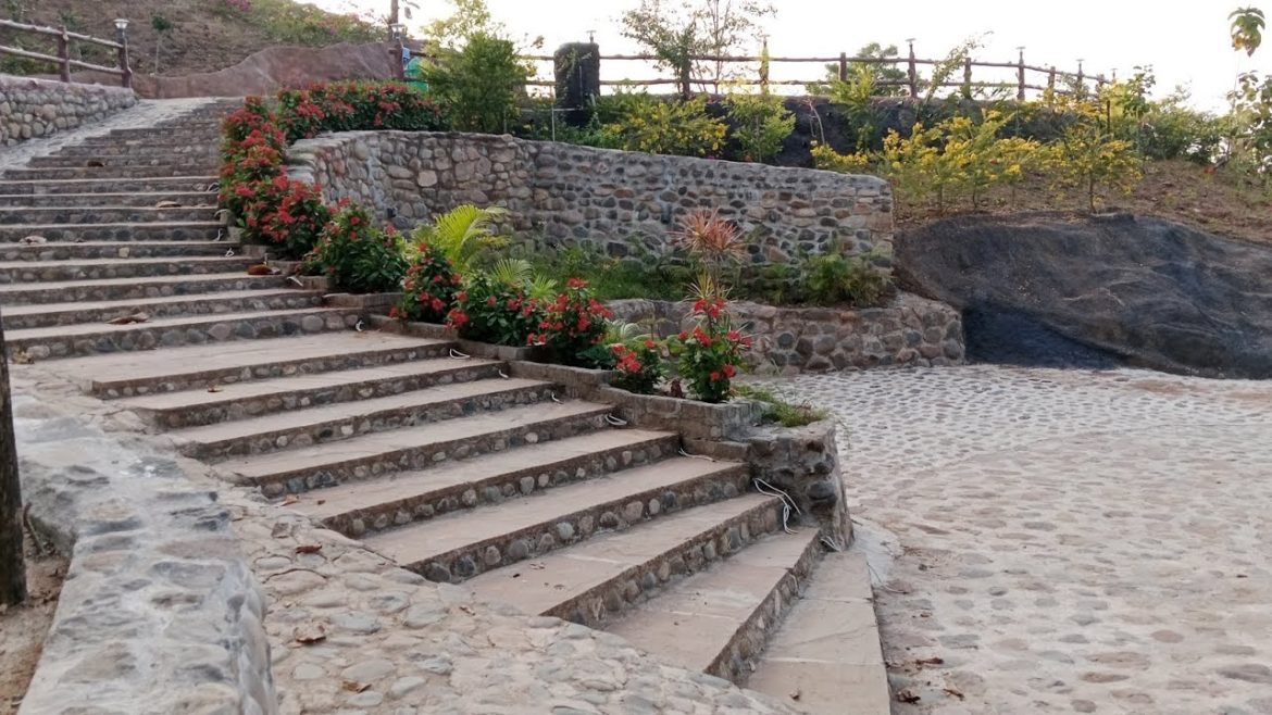 garden design and stone wall
