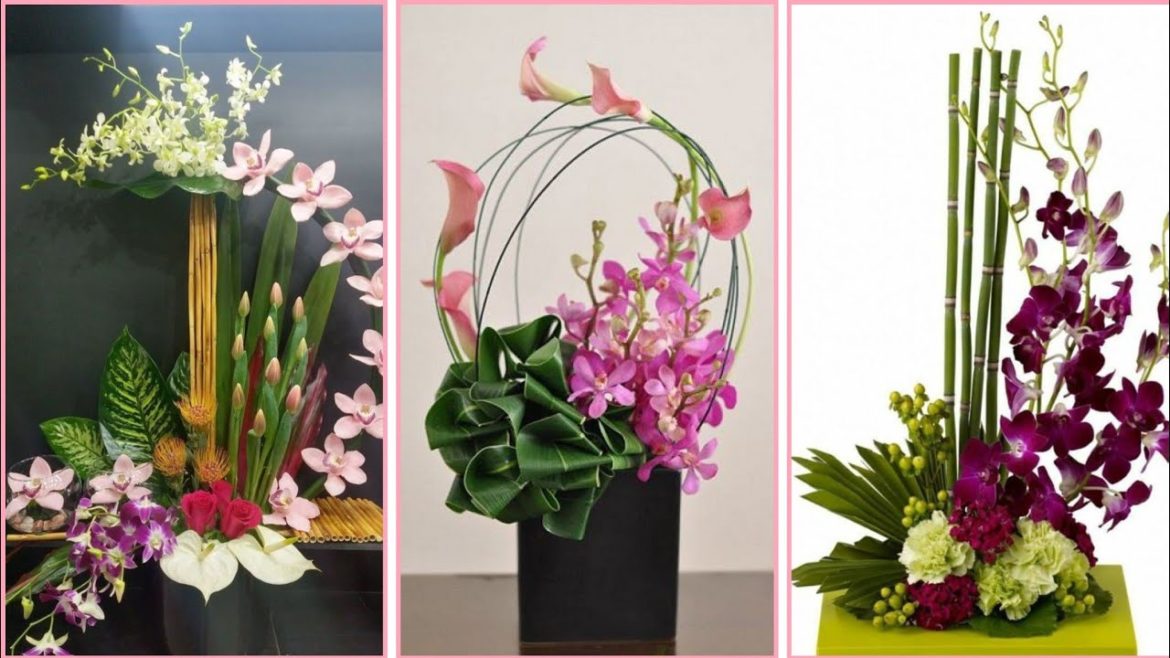 super stylish latest ikebana Japanese fresh flower arrangement