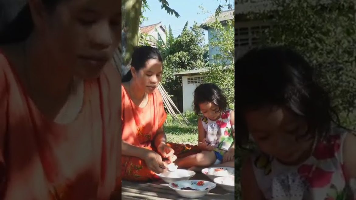 Yummy grilled salty pork ribs at my backyard garden - Village food