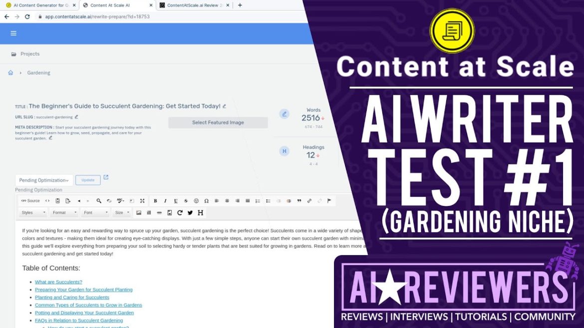 Content at Scale AI Writing Example #1: Amazing Long-Form Article Output for the Gardening Niche
