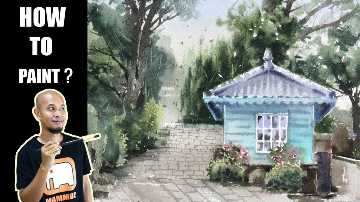 How to paint Glover Garden Nagasaki Japan landscape #Watercolor step by step |Watercolor tutorial How to paint Glover Garden Nagasaki Japan landscape #Watercolor step by step |Watercolor tutorial