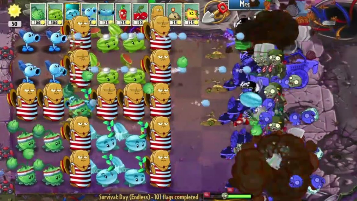 Plants vs. Zombies: Garden Warfare _Peashooter & Ice Cabbage Vs 999999 Zombies in 101 Flags come out