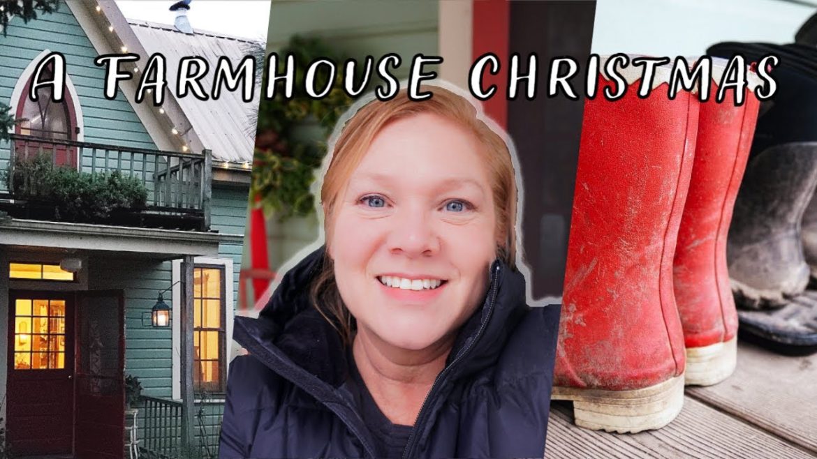 A Farmhouse Christmas 🎄 | Homemade Gift Boxes | Hand tied Wreath in the Garden | Holiday Home tour