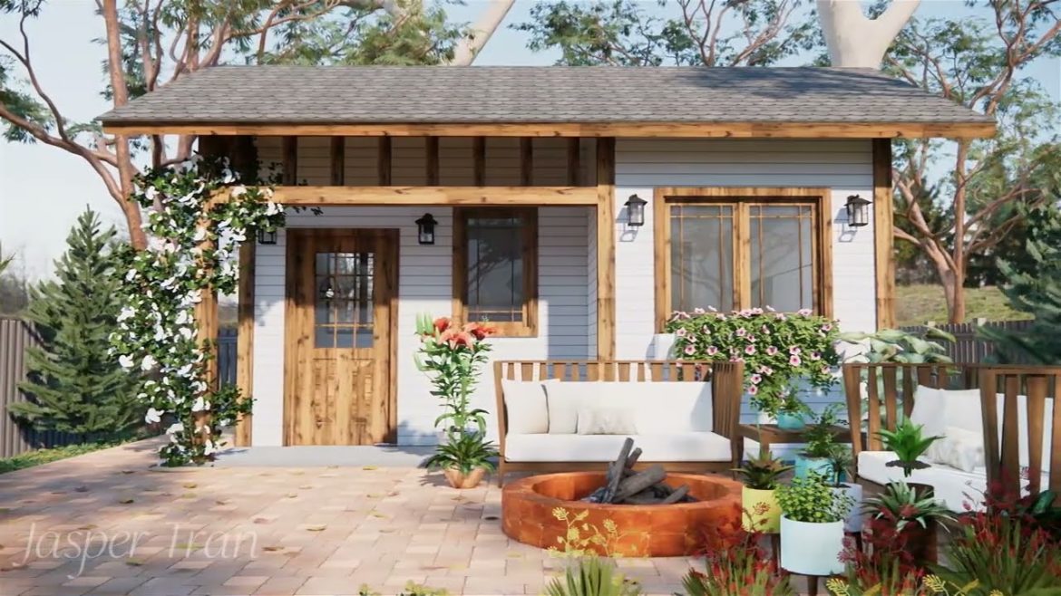 6x5m (320sqft) Charming House In A Flower Garden