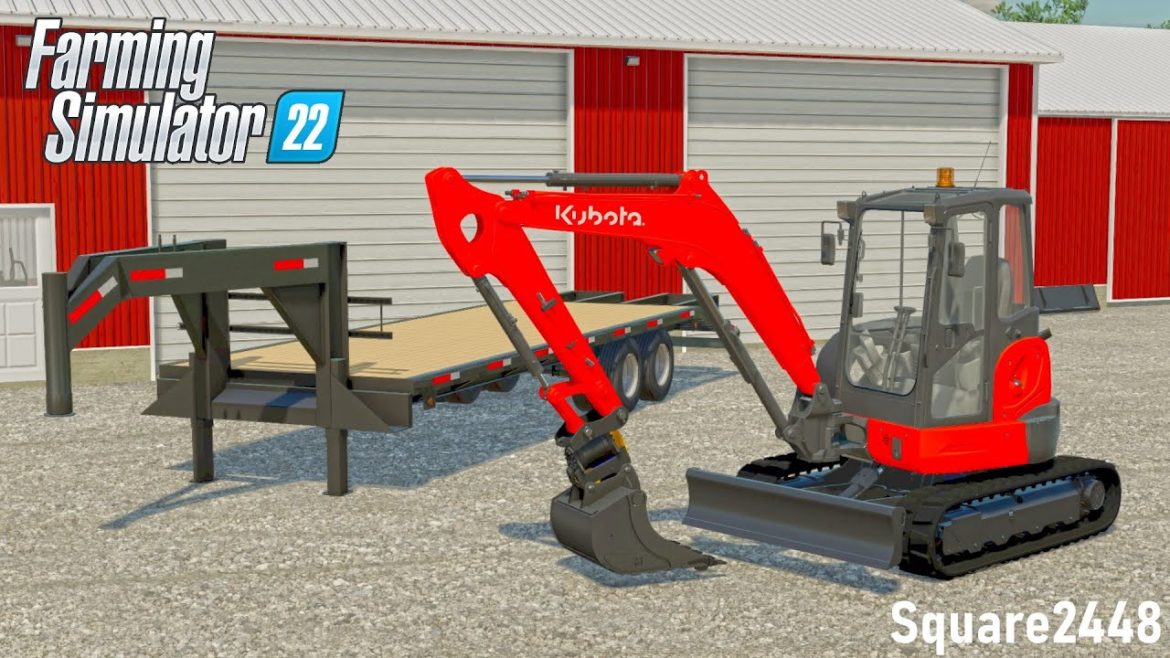 Buying A Kubota Excavator & BigTex Trailers! | FS22 Landscaping