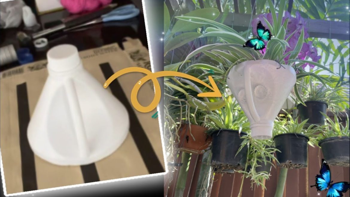 Cute plant pot [DIY plastic container recycle: garden decoration ideas]