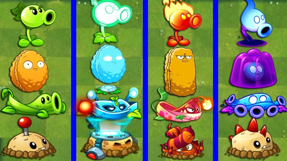 Team PEA x FIRE x ELECTRIC x SHADOW - Who Will Win? - PvZ 2 Team Plant vs Team Plant