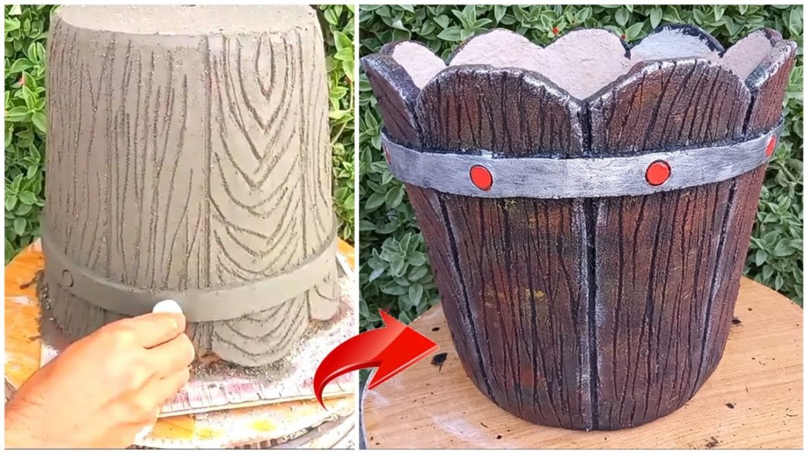 Ideas For Garden - Design Beautiful Plant Pots From  Cement