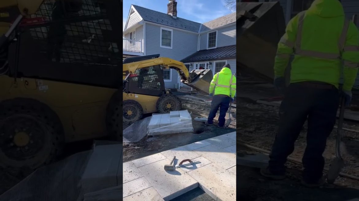 Part 3: Pathways! Bedminster pavers are coming along. #pavers #landscapedesign #landscape #patio