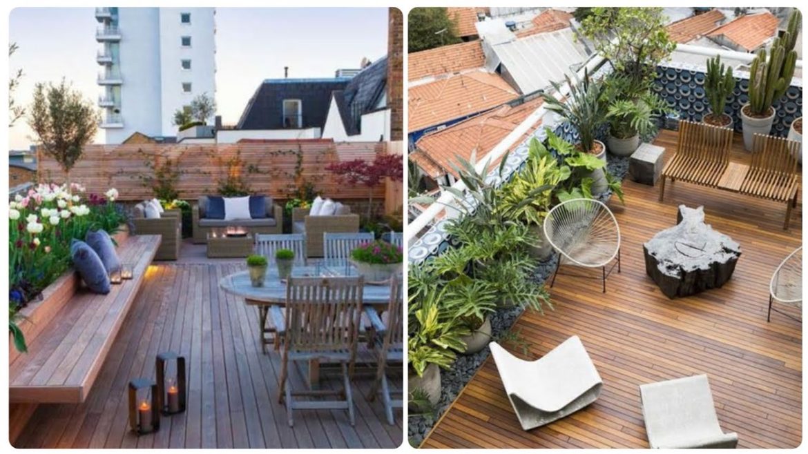 HOME DECOR MODERN ROOFTOP TERRACE DESIGNS 2022 | WOODEN ROOFTOP DECORATION IDEAS | TERRACE GARDEN