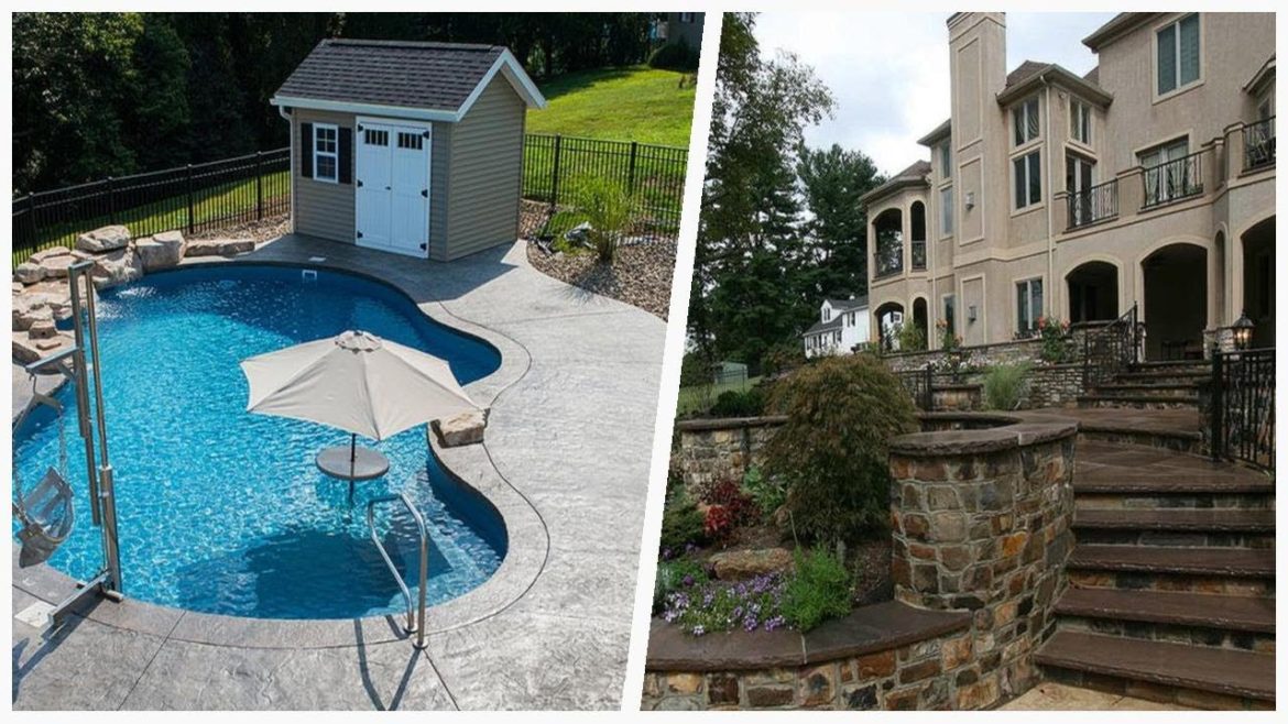 75 Shabby-chic Style Backyard Pool Design Ideas You'll Love ➤ 75 Shabby-chic Style Backyard Pool Design Ideas You'll Love ➤