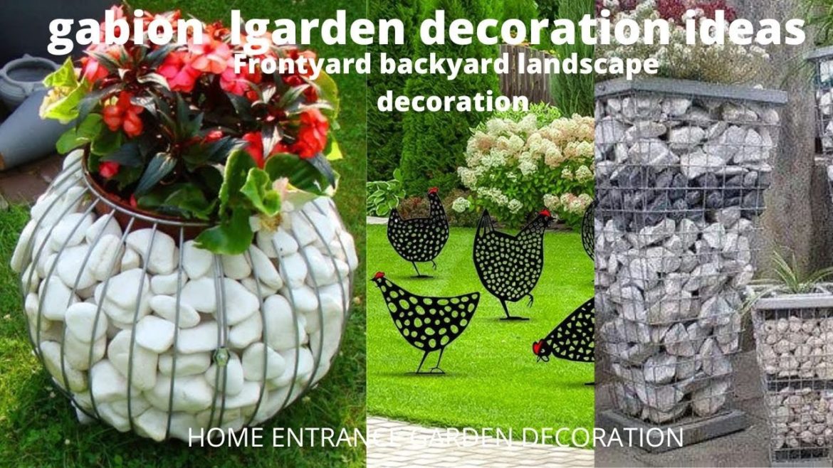Gabion wall decoration design ideas || Front yard backyard landscape decoration ideas | home garden