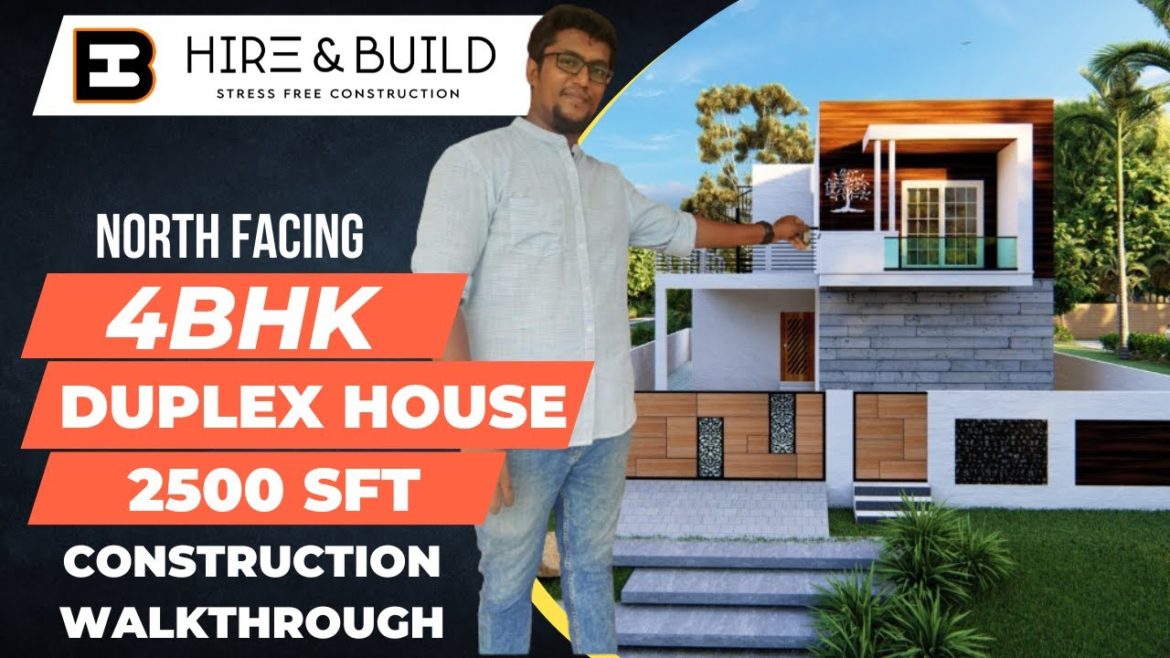 4bhk duplex house north facing in guduvanchery, Chennai | Construction walkthrough with floor plan