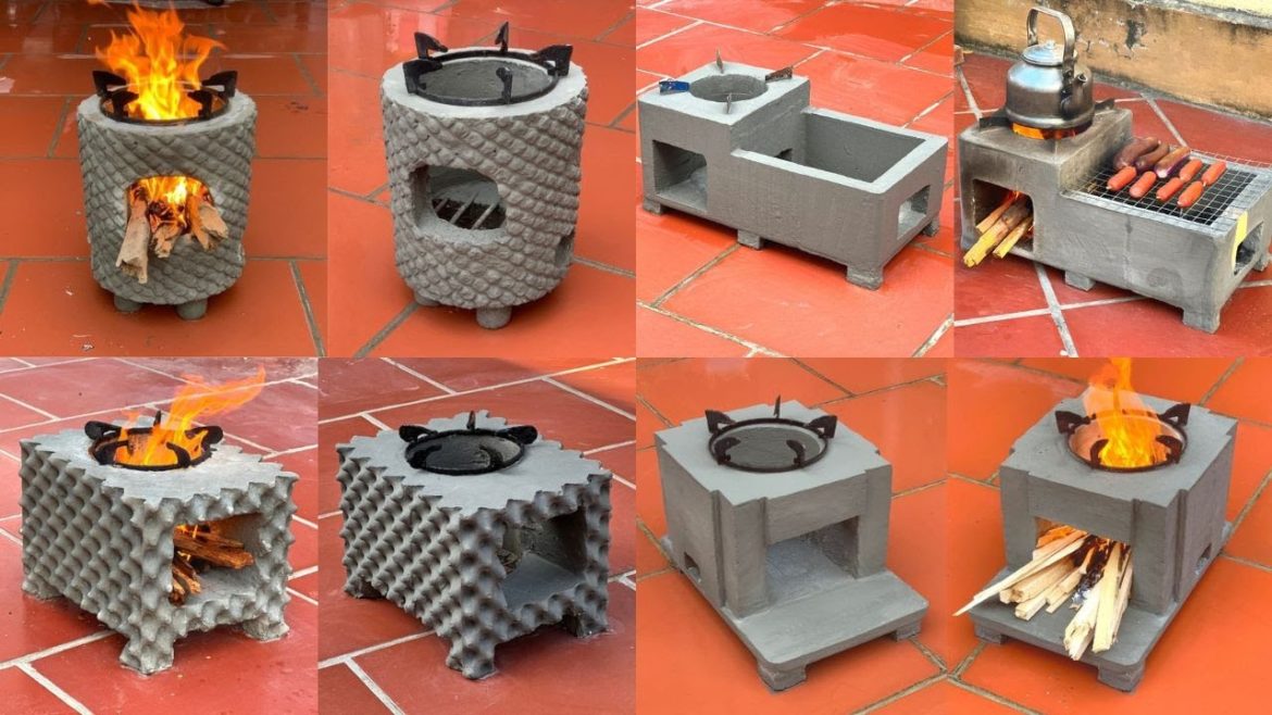 6 Project Beautiful And Unique Outdoor Firewood Stove From Cement - Great! Garden Design