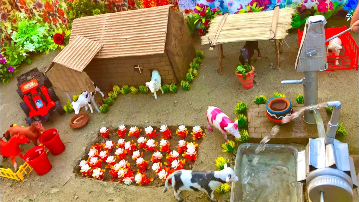 DIY how to make cow shed | house of animals | horse house - cow shed | mini hand pump | woodwork #11