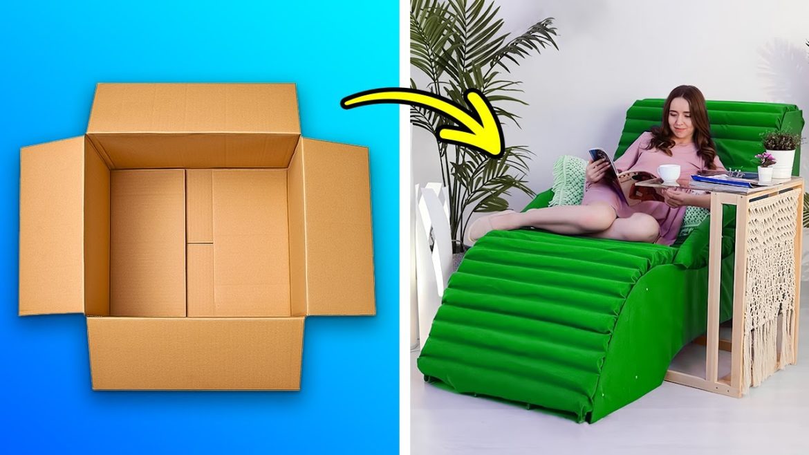 CARDBOARD DIY FURNITURE | Cheap And Cozy Recycling Ideas To Decorate Your House