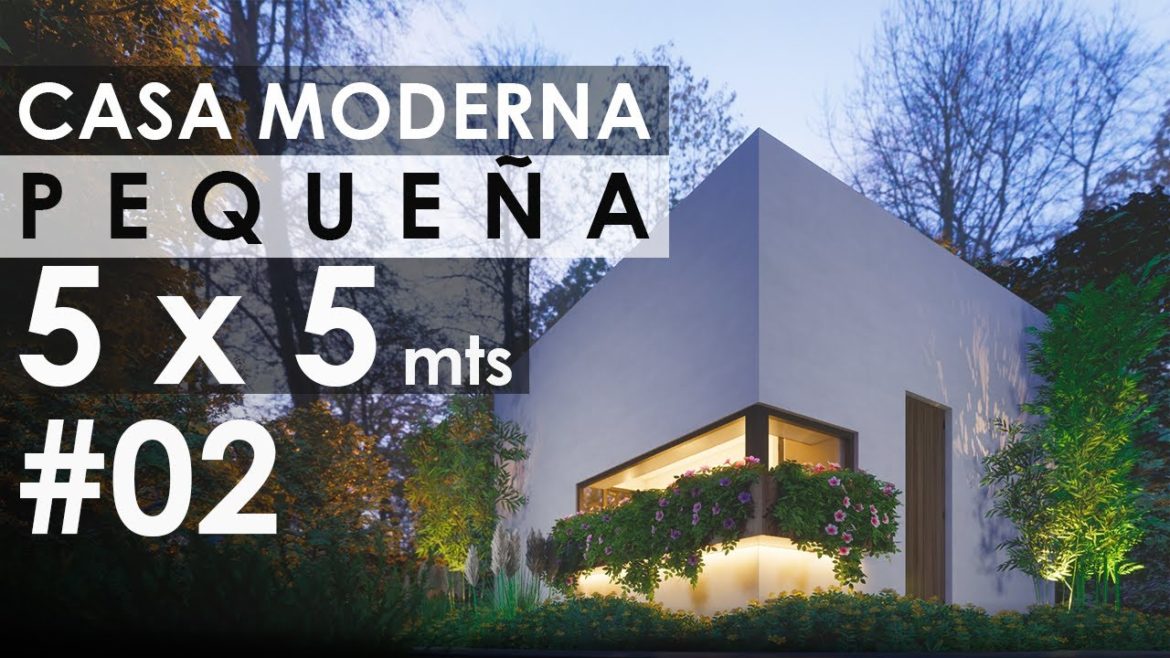 CASA PEQUEÑA MODERNA 5X5 METROS #02 SMALL HOUSE DESIGN | PROJETO DE CASA PEQUENA | TYNI HOUSE 270ft2