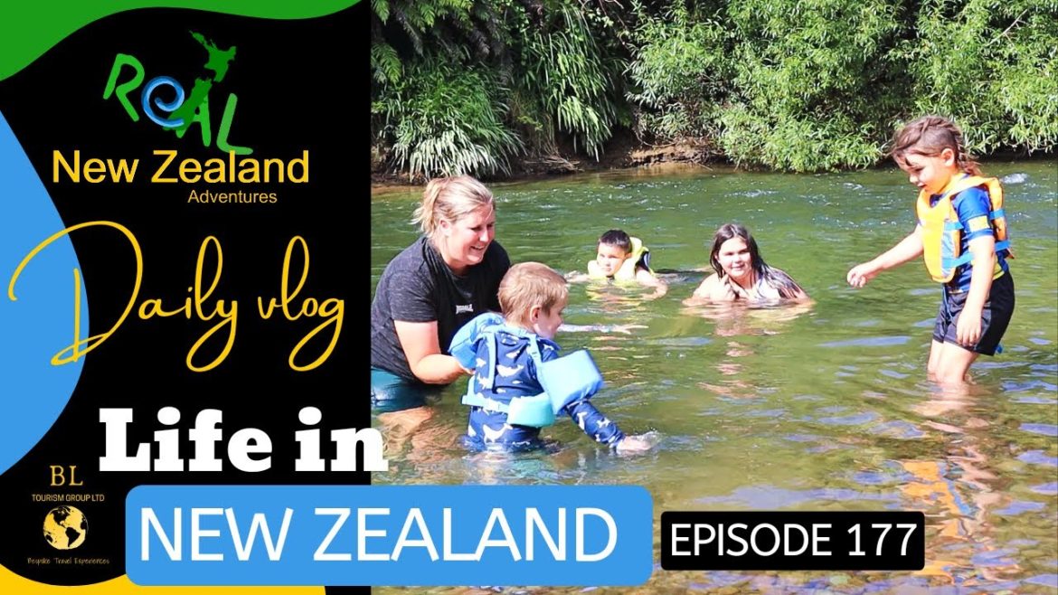 Life in New Zealand Daily Vlog #177 New Years Day gardening and swimming in the river
