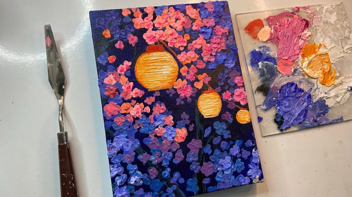 How to paint lanterns /acrylic painting tutorial/acrylic painting for beginners tutorial