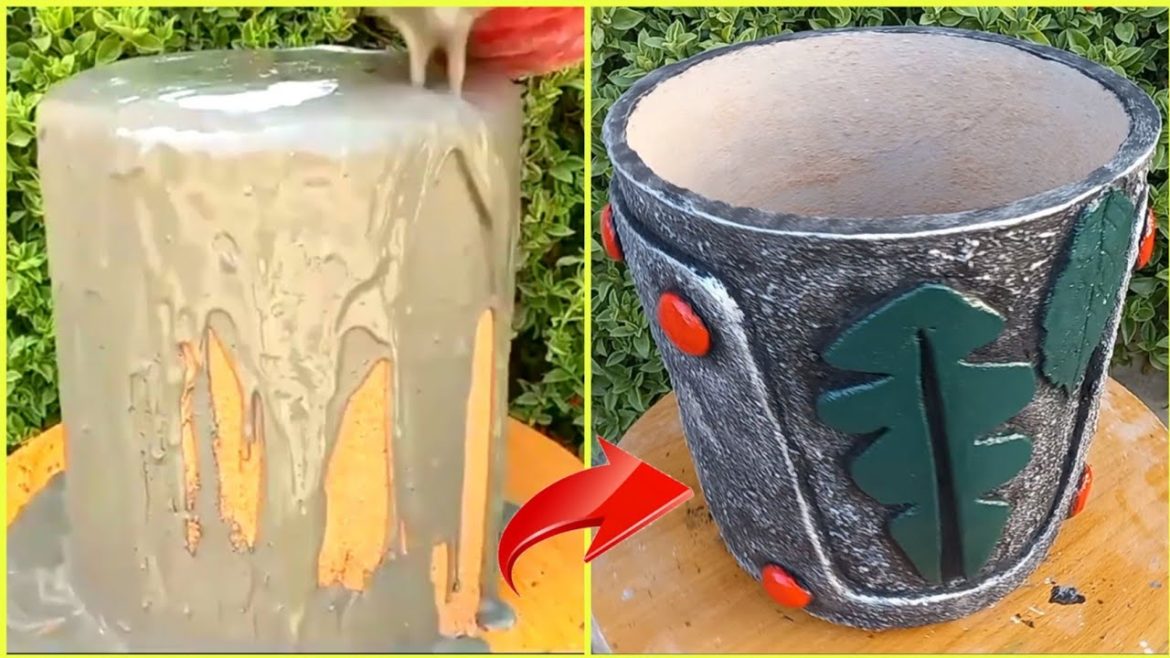 Ideas For Garden - Design Beautiful Plant Pots From  Cement🌿