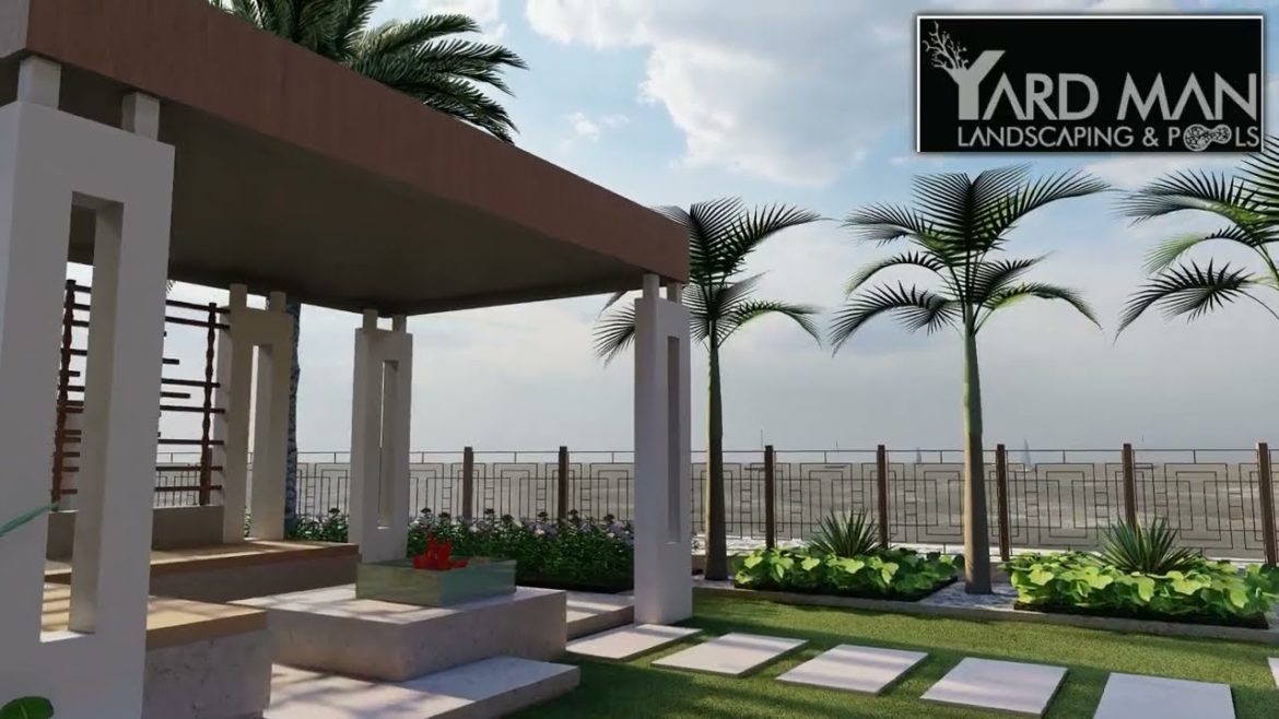 Landscaping and backyard swimming pool design for Private villa