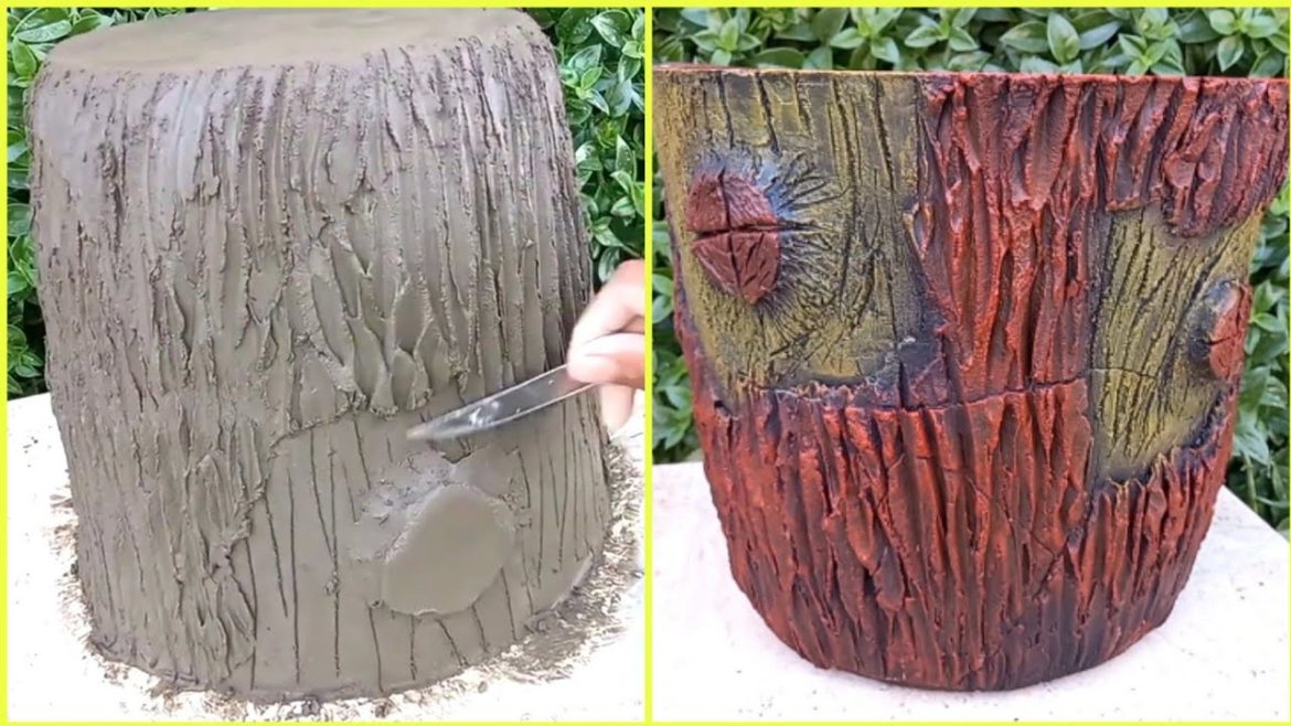 how to make a very easy cement planter pot. Ideas For Garden🌿 how to make a very easy cement planter pot. Ideas For Garden🌿