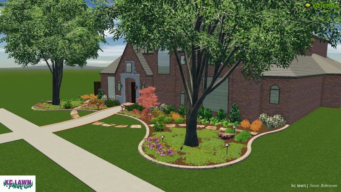 Plano Texas Front Yard Landscape Design(Olson Residence)