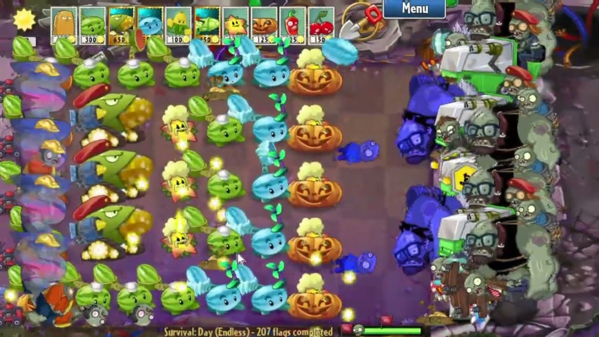 Plants vs. Zombies: Garden Warfare _Wintermelon & Pumpkin Vs 999999 Zombies in 210 Flags come out.
