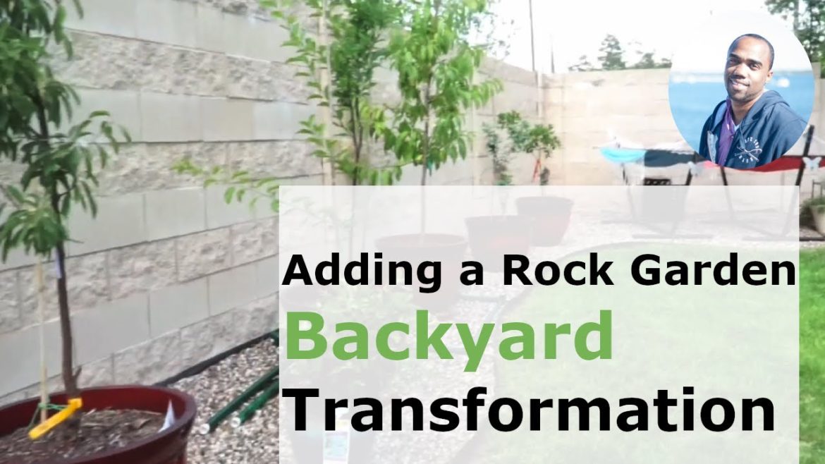 DIY Backyard Makeover: Adding rock gravel to garden bed with metal landscape edging