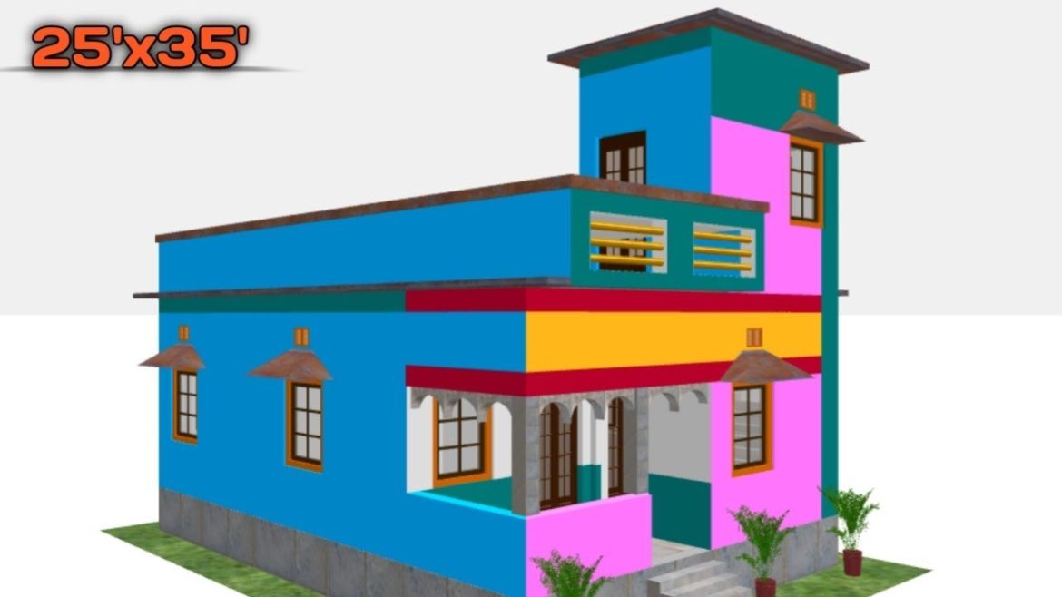 Small house plan in village l 3 room house design in village l Home design l  village style