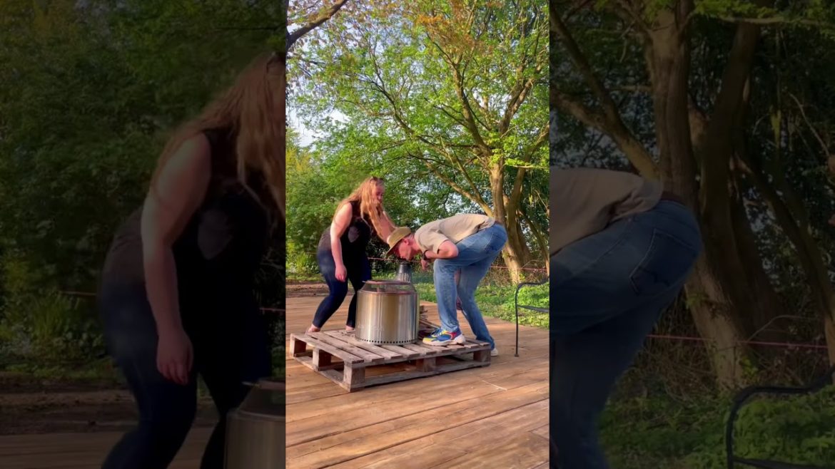 The journey of our bell tent business: building the deck out of reclaimed scaffold boards!