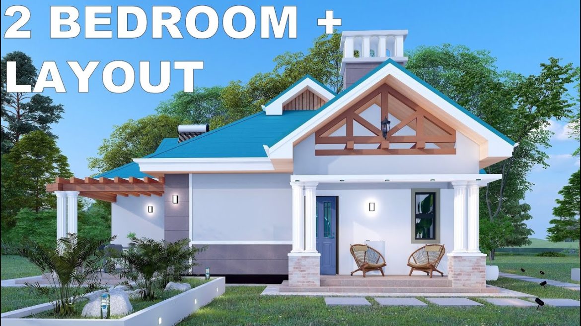 [9.6X12m] 2 BEDROOM SIMPLE HOUSE PLAN | BUNGALOW HOUSE DESIGN