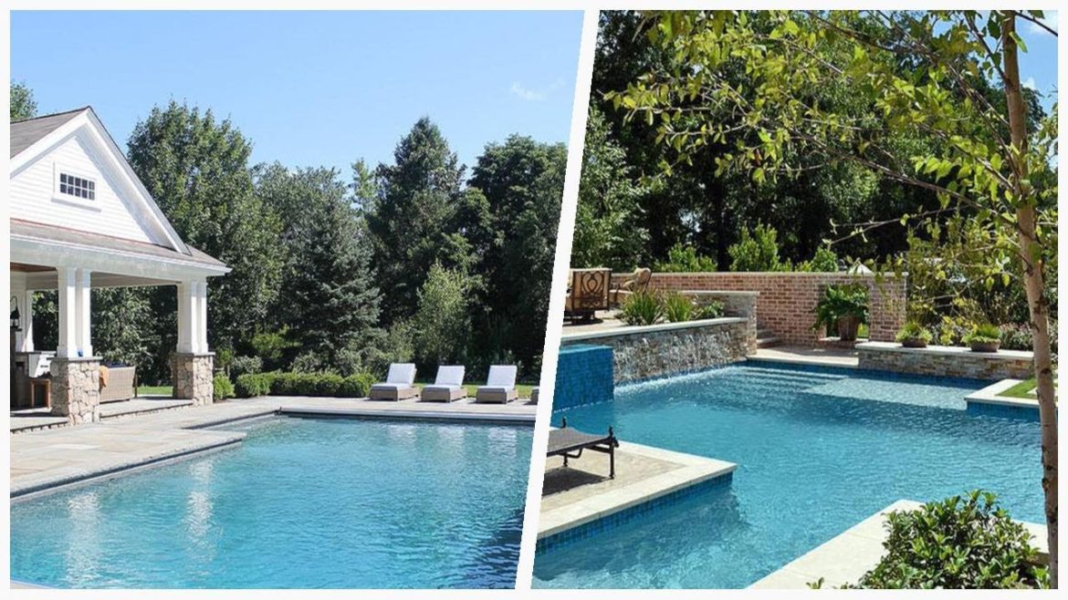 75 Beautiful Farmhouse Backyard Pool Design Ideas #�1895 �