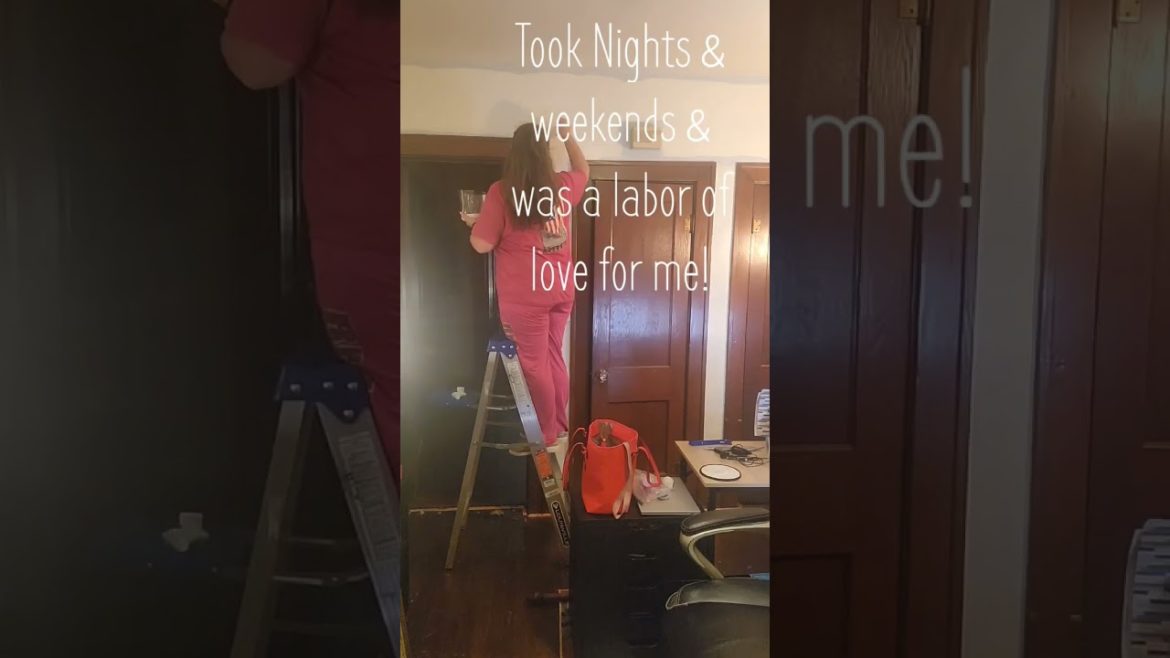 Painting my office in my 142 year old Cottage built in 1880! Old & stained to fresh & calm!