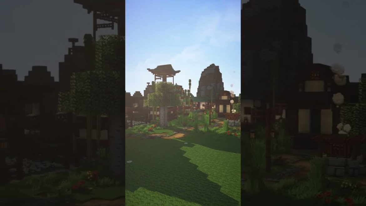 Minecraft Zen Garden Japanese Timelapse Build #shorts #minecraftshorts #minecraft #minecraftbuilding