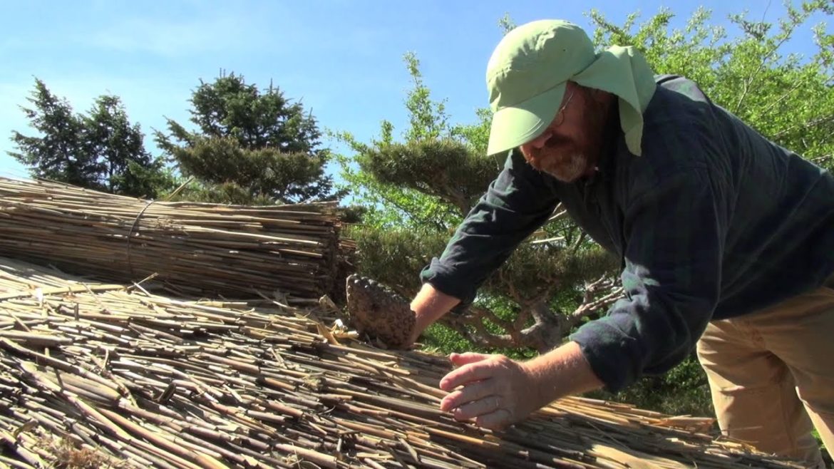Thatching the Roof in the Malott Japanese Garden