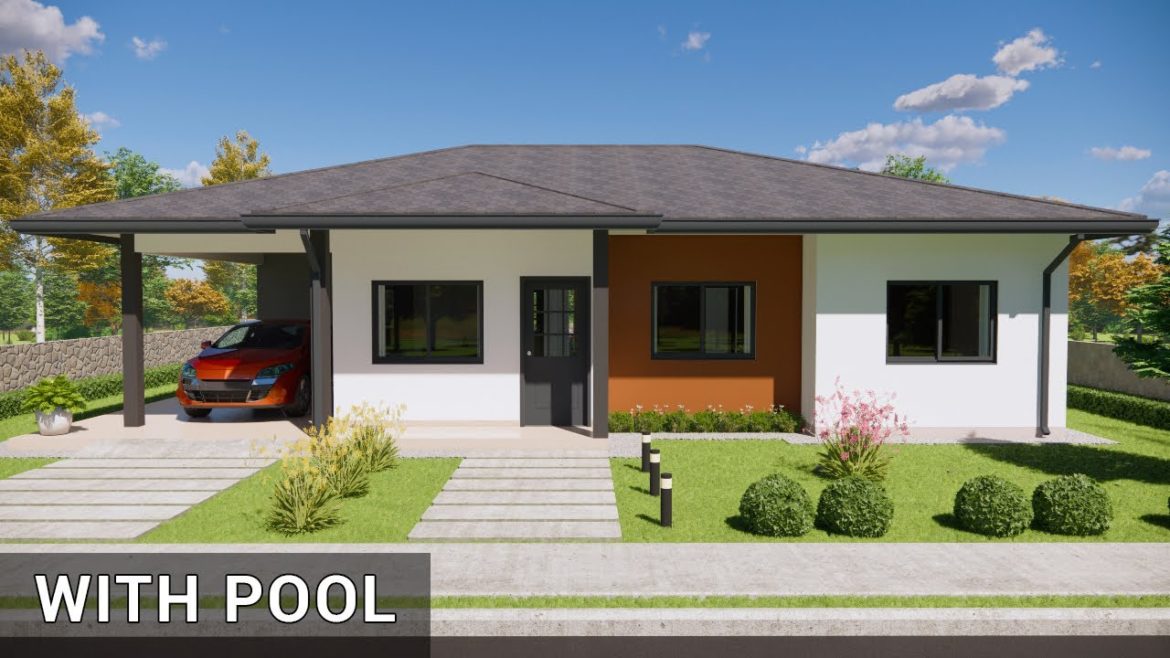 3 Bedroom House Plan | With Swimming Pool | H7