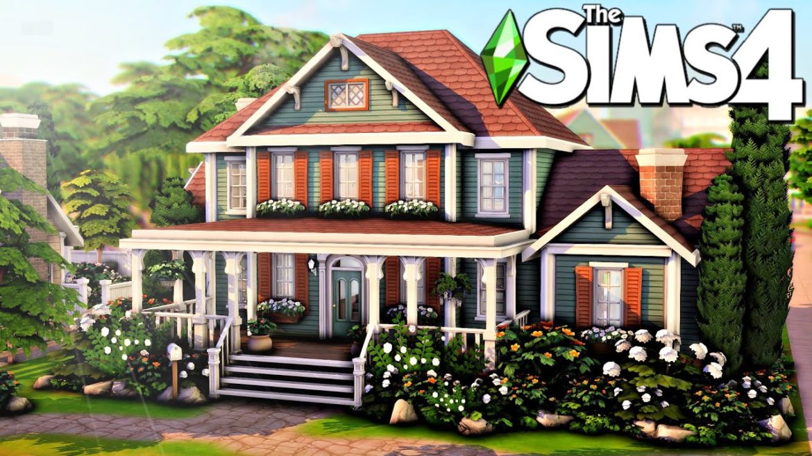 BASE GAME Family Home For 6 Sims! 💚 || The Sims 4 Speed Build