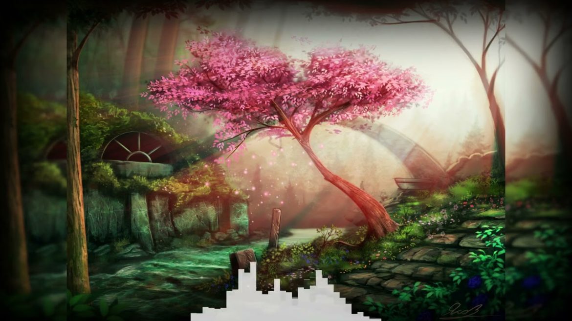 Japanese cherry blossom garden