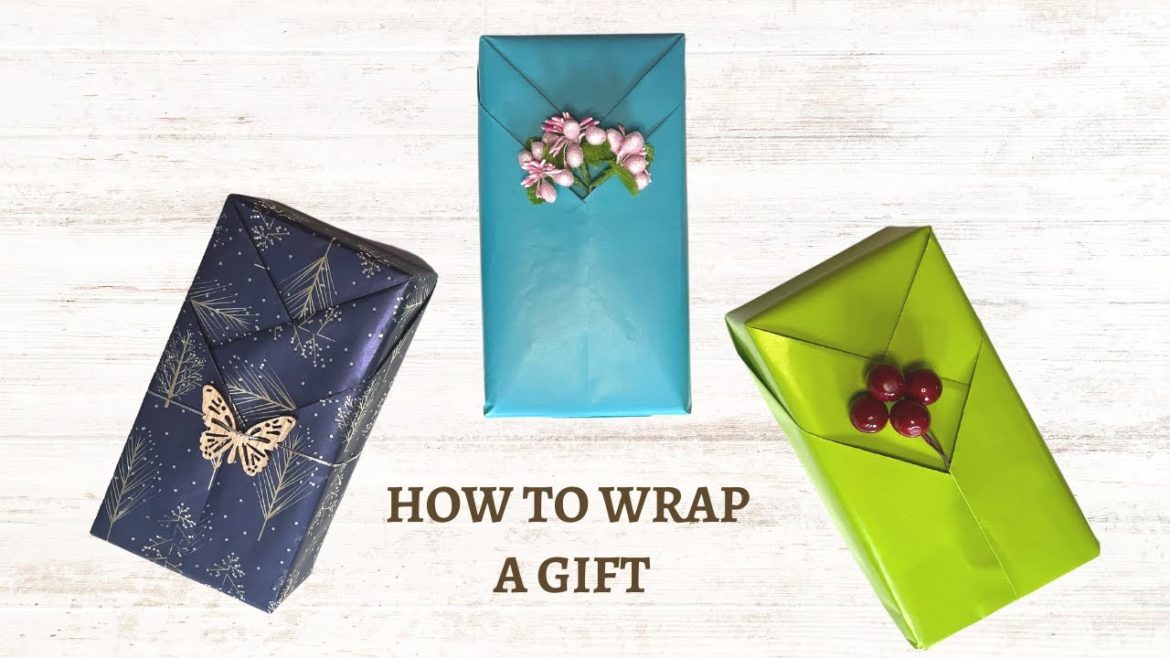 How to wrap a gift DIY easy gift wrapping idea for Christmas How to wrap a gift DIY easy gift wrapping idea for Christmas