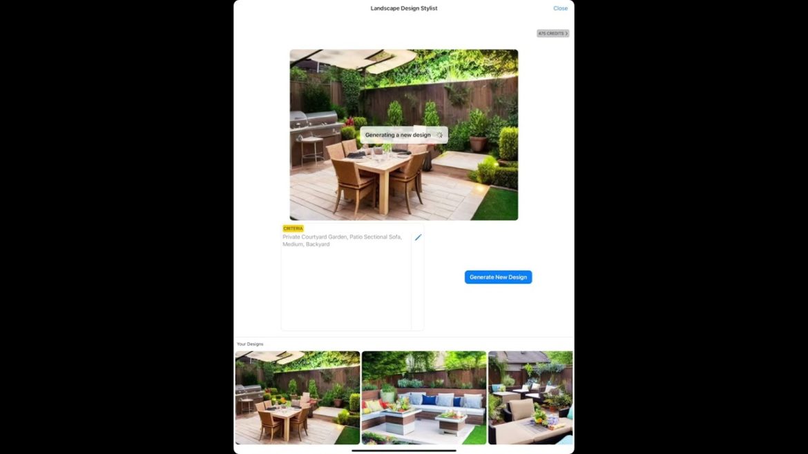New : AI Landscape Design Stylist - Start with a photo and apply pre-select landscape design styles