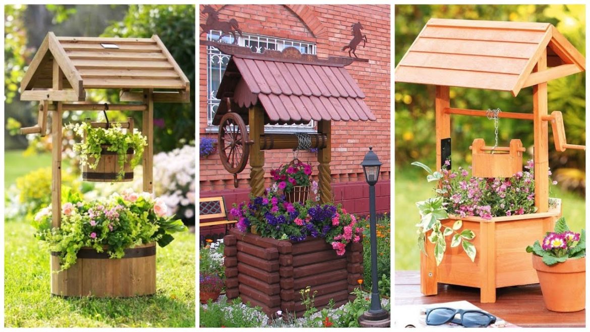 100 TOP Ideas of beautiful decorative water wells design for garden