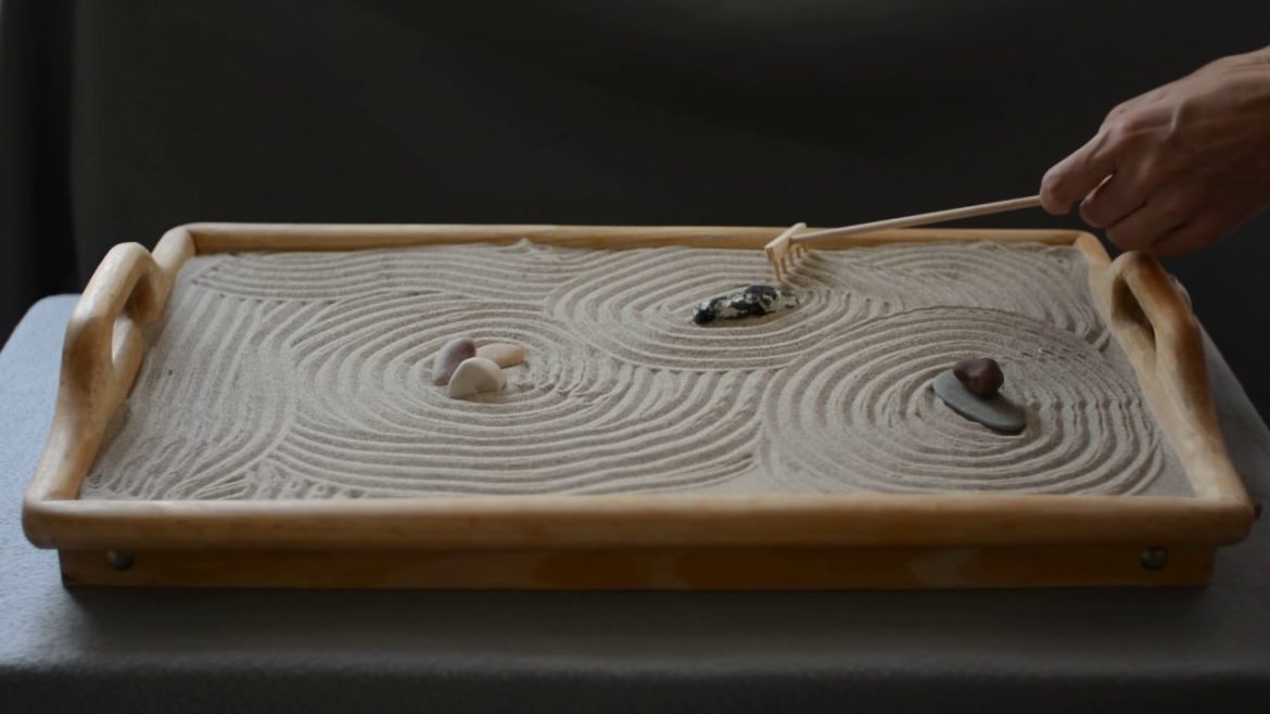 ASMR, Mini Zen Garden #3, Sand Sounds, no talking