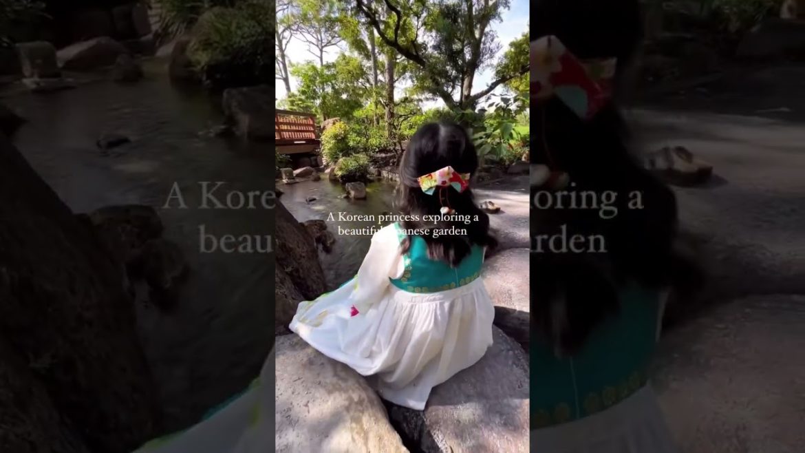 Beautiful Korean girl in a Japanese garden Beautiful Korean girl in a Japanese garden