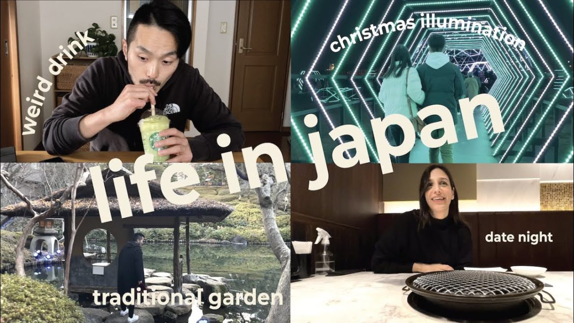 [japan vlog] yokohama christmas lights+japanese garden🍁+japanese starbucks⎮international couple 🇯🇵🇺🇾