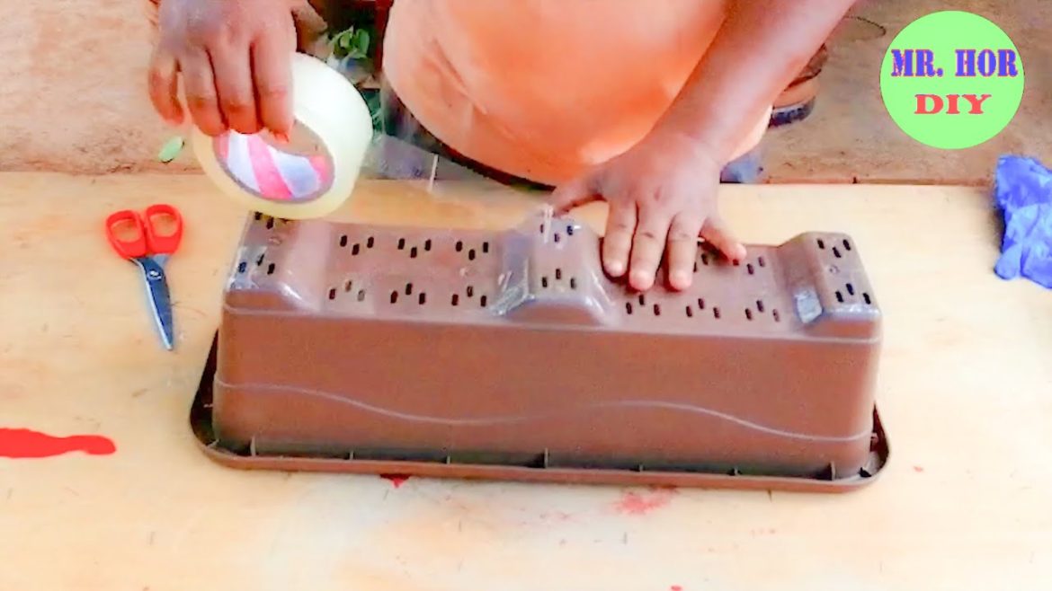 Good Idea to make jus Cement and plastic pot | Make pot from cement