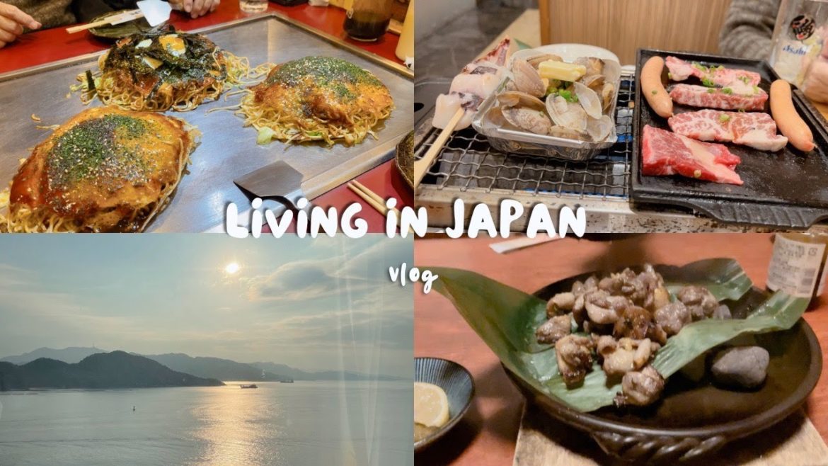 Living in Japan 🇯🇵|3 day Trip to Hiroshima,Delicious Japanese food,Eating Hiroshimayaki & Shopping